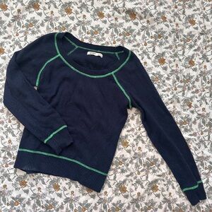 Old Navy Dark Blue Sweater with Green Trim